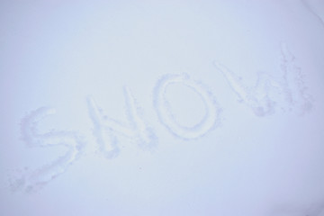 word snow written in snow