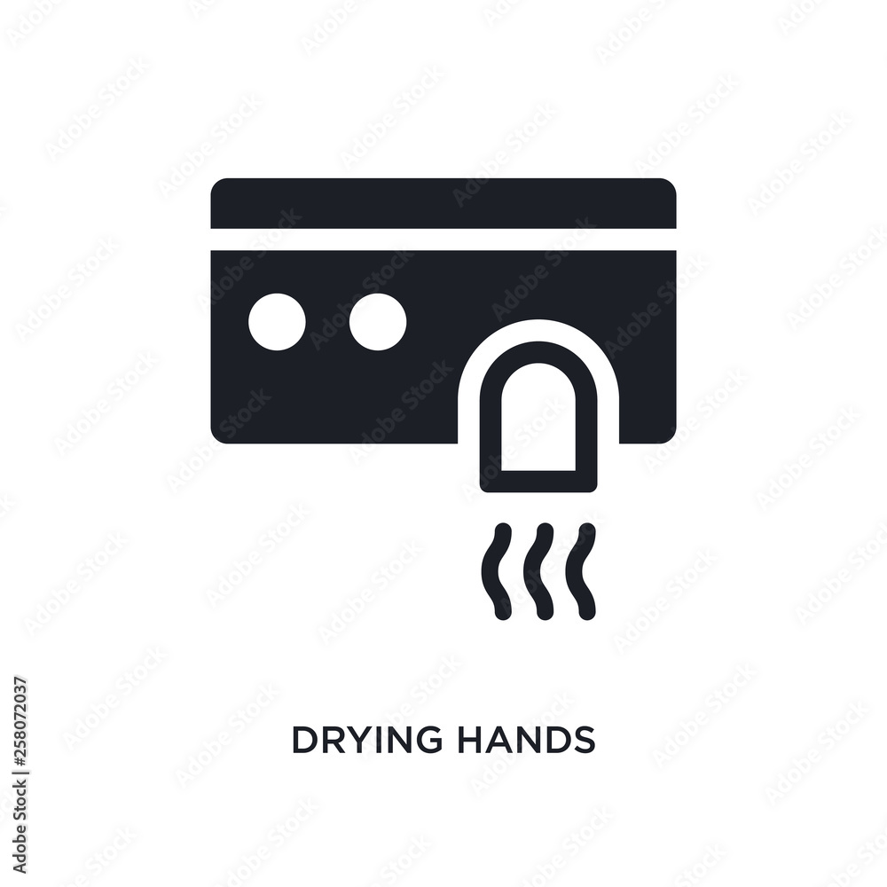 Poster drying hands isolated icon. simple element illustration from hygiene concept icons. drying hands edi