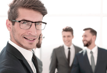 Fototapeta premium close up.successful businessman standing in the office