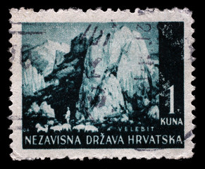 Stamp printed in Croatia, shows Velebit mountain, Landscapes series, circa 1941