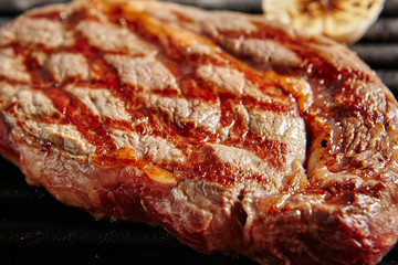 Hot Whole Grilled Ribeye Beef Steak