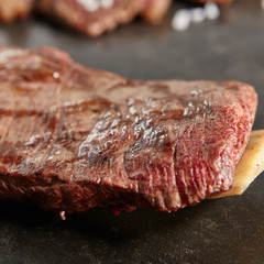 Thick Slices of Hot Grilled Whole Flank Steak