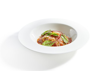 Stuffed Ravioli Pasta with Ricotta Close Up