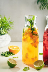 Fruit Sangria, Iced Tea, Cocktail, Punch or Compote in Tall Bottle