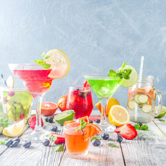 Selection summer fruit and berry cocktail