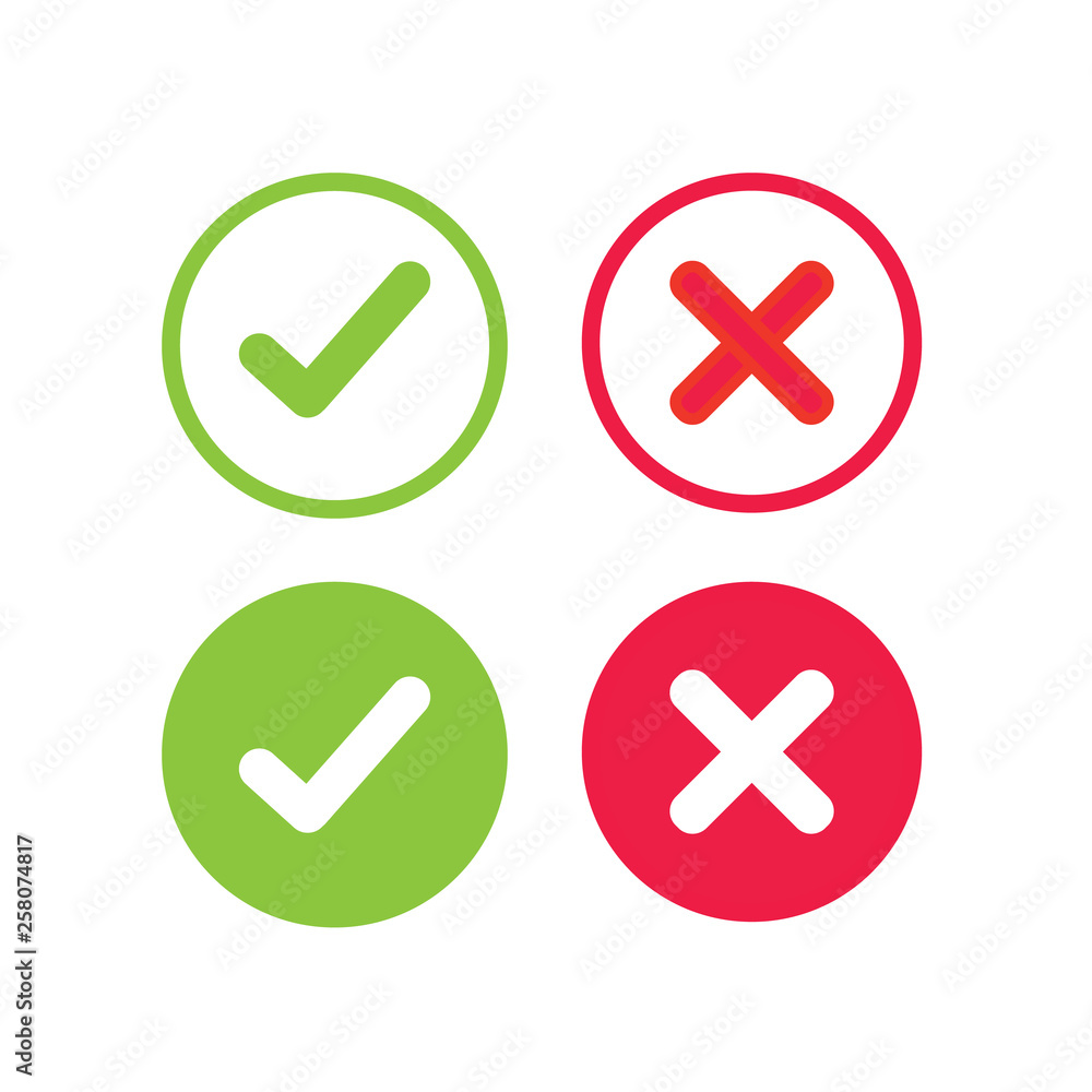 Poster icon with check marks confirmation, acceptance positive passed voting agreement true and form of acc