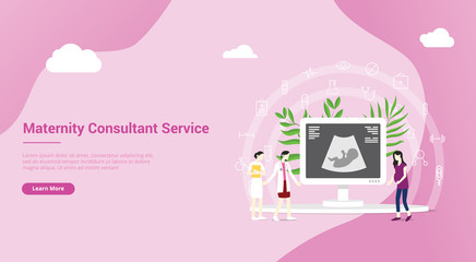 maternity or pregnancy concept for website landing homepage template banner - vector
