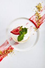 Cheesecake from Homemade Ricotta Isolated