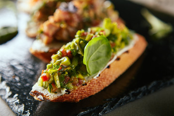 Tasty appetizer with vegetables