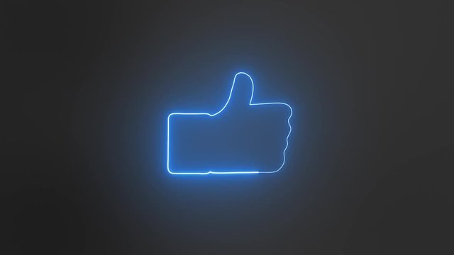 Social Media Like Icon Neon Light