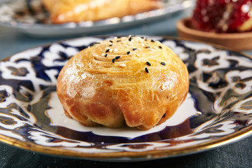 Samosa or Samsa Stuffed with Beef Meat