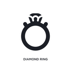 diamond ring isolated icon. simple element illustration from luxury concept icons. diamond ring editable logo sign symbol design on white background. can be use for web and mobile