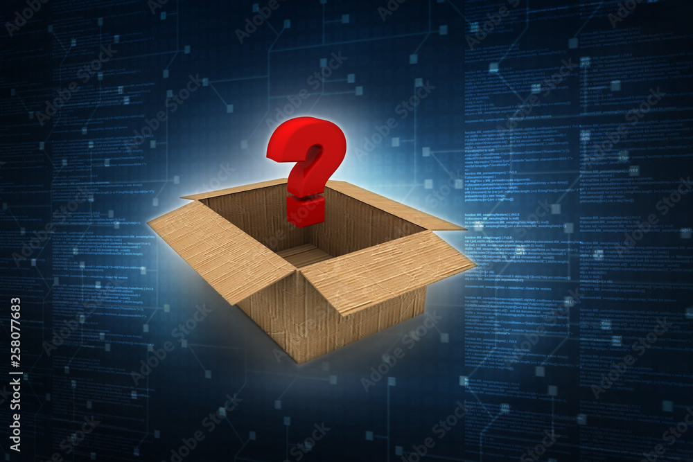 Poster 3d rendering question mark