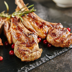 Grilled Lamb Chops with Cranberries and Rosemary