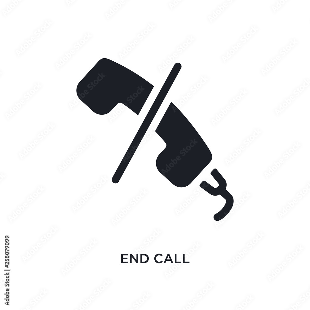 Poster end call isolated icon. simple element illustration from message concept icons. end call editable lo