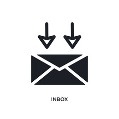 inbox isolated icon. simple element illustration from message concept icons. inbox editable logo sign symbol design on white background. can be use for web and mobile