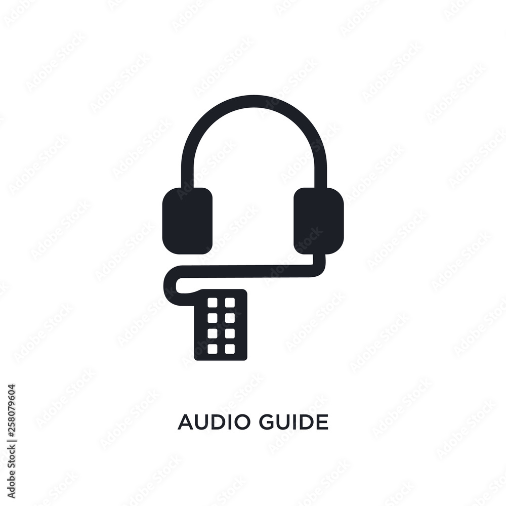 Poster audio guide isolated icon. simple element illustration from museum concept icons. audio guide editab