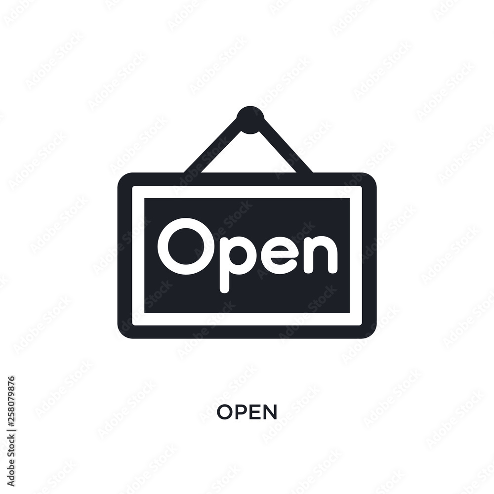 Poster open isolated icon. simple element illustration from museum concept icons. open editable logo sign s
