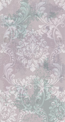 Obraz premium Baroque texture pattern Vector. Floral ornament decoration. Victorian engraved retro design. Vintage grunge fabric decors. Luxury fabrics