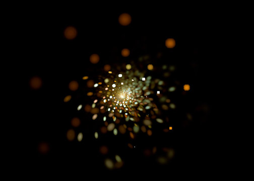 Abstract scientific 3d explosion illustration. Strong emission of energy. Concept research in the field of nuclear energy.