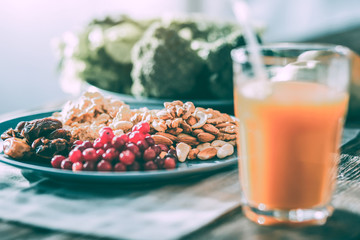 Healthy fresh useful products waiting for someone to eat them