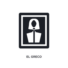 el greco isolated icon. simple element illustration from museum concept icons. el greco editable logo sign symbol design on white background. can be use for web and mobile