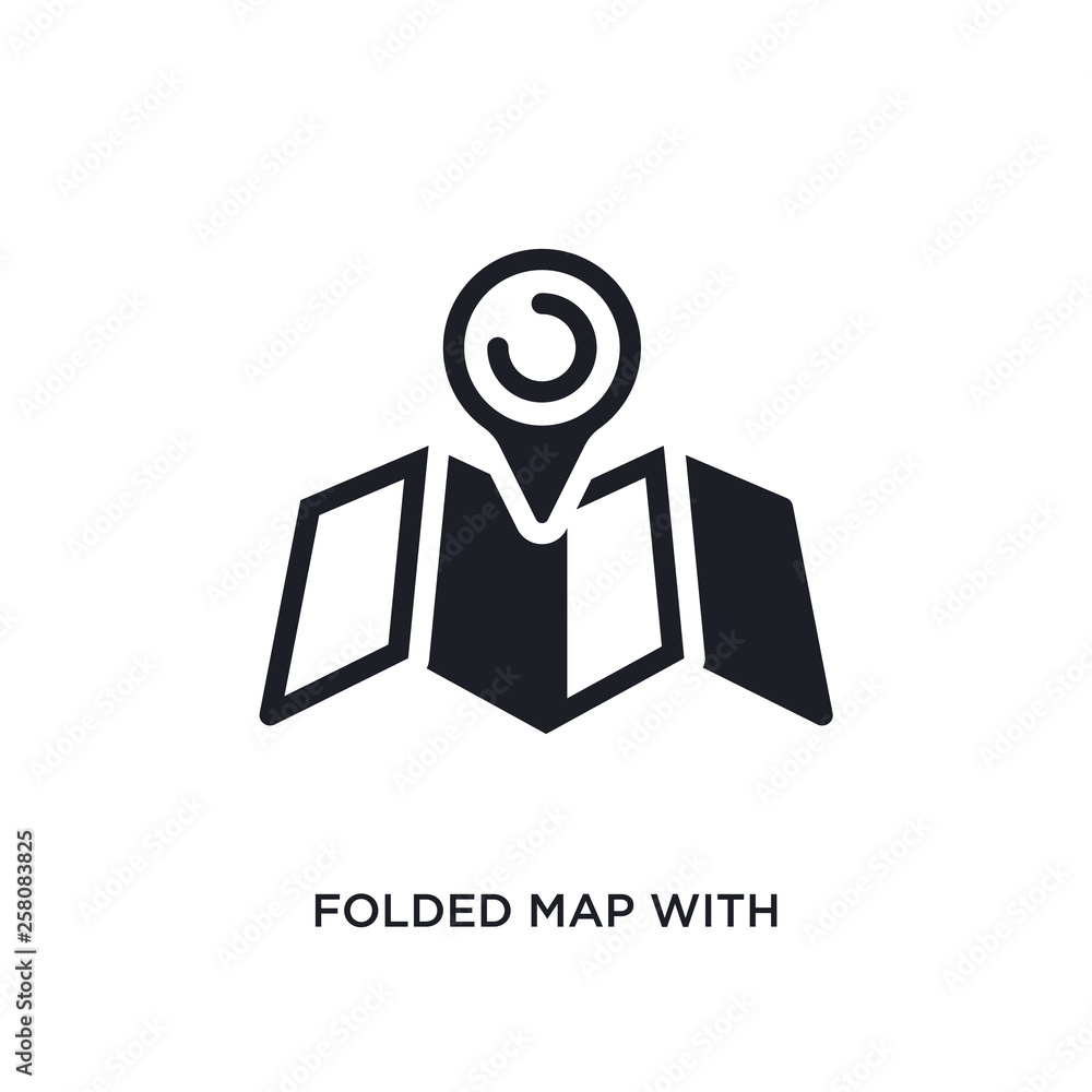 Poster folded map with placeholder isolated icon. simple element illustration from nautical concept icons. 