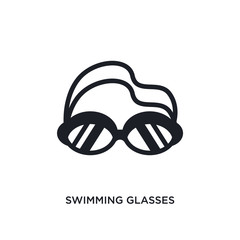swimming glasses isolated icon. simple element illustration from nautical concept icons. swimming glasses editable logo sign symbol design on white background. can be use for web and mobile