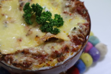 ラザニアのアップ