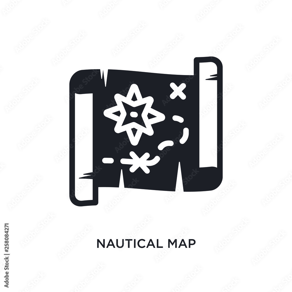 Poster nautical map isolated icon. simple element illustration from nautical concept icons. nautical map ed