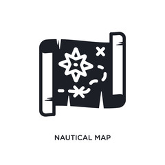 nautical map isolated icon. simple element illustration from nautical concept icons. nautical map editable logo sign symbol design on white background. can be use for web and mobile