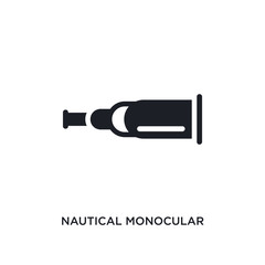 nautical monocular isolated icon. simple element illustration from nautical concept icons. nautical monocular editable logo sign symbol design on white background. can be use for web and mobile