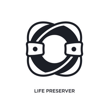 Life Preserver Isolated Icon. Simple Element Illustration From Nautical Concept Icons. Life Preserver Editable Logo Sign Symbol Design On White Background. Can Be Use For Web And Mobile