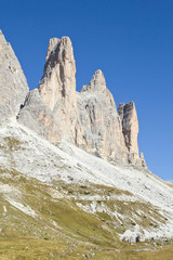 Dolomiten, Drei Zinnen, Ostseite, Südtirol, Italien