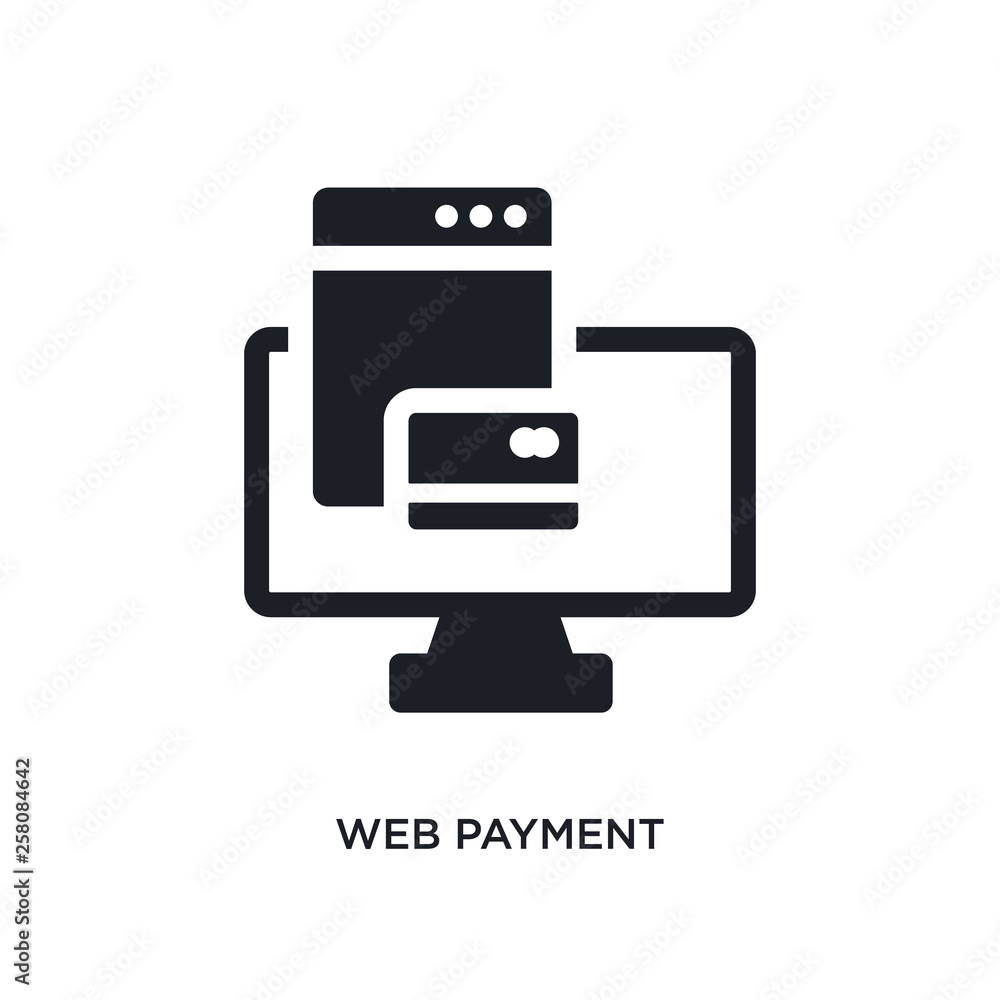 Aufkleber web payment isolated icon. simple element illustration from payment concept icons. web payment edita