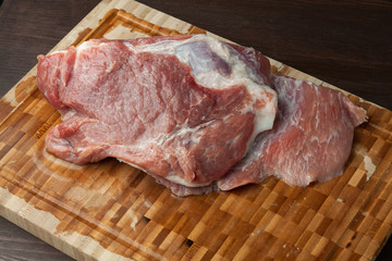 raw meat on a cutting board