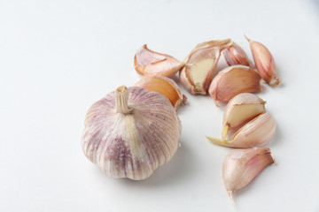 garlic isolated on white background