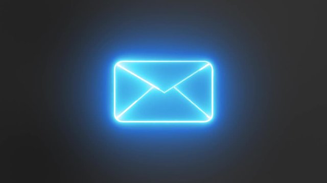 Social Media New Message Icon Neon Light