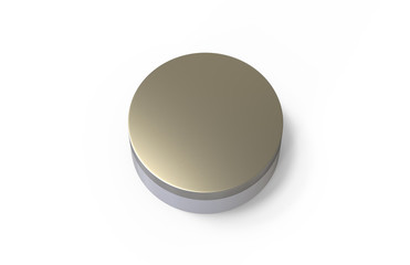 Round white glossy cosmetic jar for body cream, butter, scrub, bath salt, gel, powder and skin care product, cosmetic jar mock up isolated on white background, 3d illustration