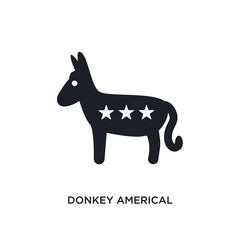 donkey americal political isolated icon. simple element illustration from political concept icons. donkey americal political editable logo sign symbol design on white background. can be use for web