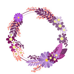 Flower ornament circle. In minimalist style. Flat isometric vector