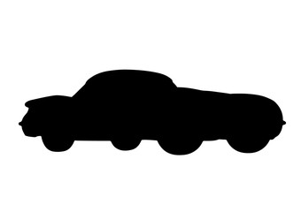 silhouette sports retro car vector