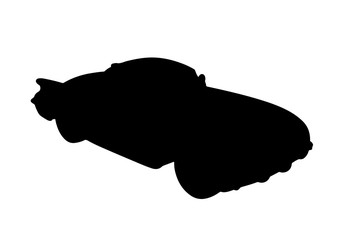 silhouette sports retro car vector