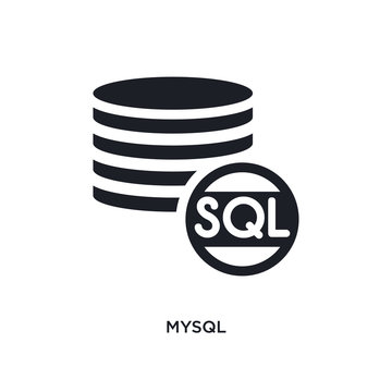 mysql isolated icon. simple element illustration from programming concept icons. mysql editable logo sign symbol design on white background. can be use for web and mobile