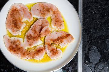 Spiced cutlets frying