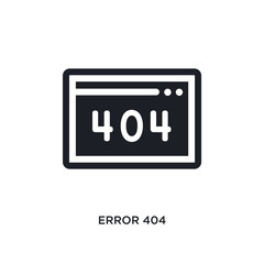 error 404 isolated icon. simple element illustration from programming concept icons. error 404 editable logo sign symbol design on white background. can be use for web and mobile