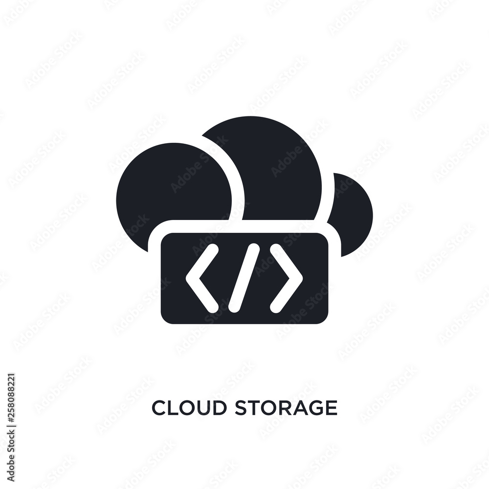 Poster cloud storage isolated icon. simple element illustration from programming concept icons. cloud stora