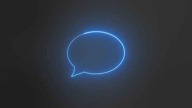 Social Media Chat Icon Neon Light