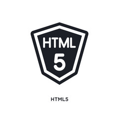html5 isolated icon. simple element illustration from programming concept icons. html5 editable logo sign symbol design on white background. can be use for web and mobile