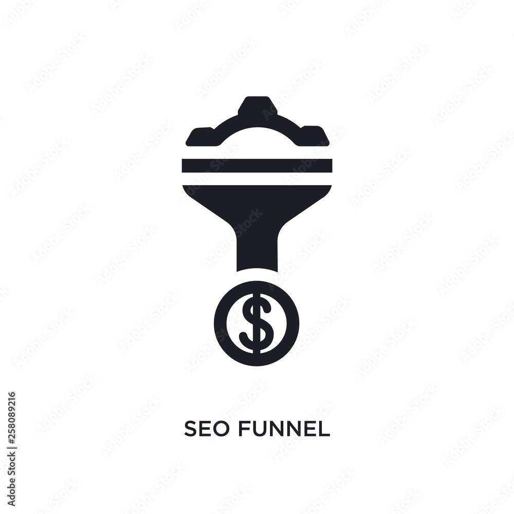 Poster seo funnel isolated icon. simple element illustration from programming concept icons. seo funnel edi